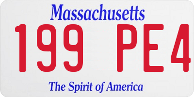 MA license plate 199PE4