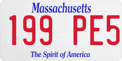 MA license plate 199PE5