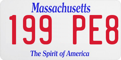 MA license plate 199PE8