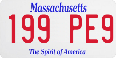 MA license plate 199PE9
