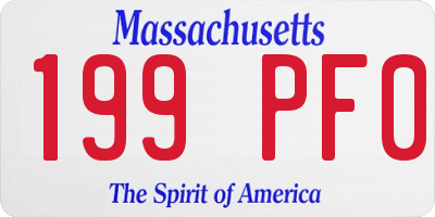 MA license plate 199PF0