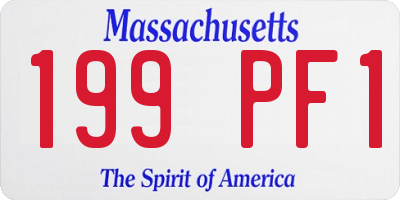 MA license plate 199PF1