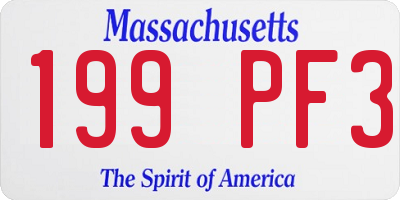 MA license plate 199PF3