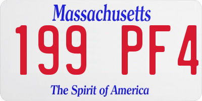 MA license plate 199PF4