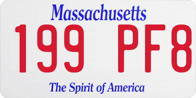 MA license plate 199PF8