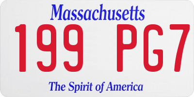 MA license plate 199PG7