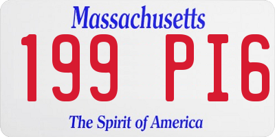 MA license plate 199PI6