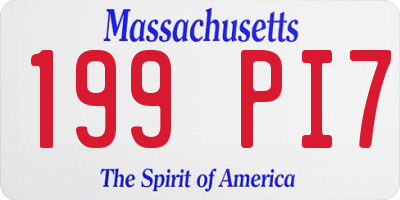 MA license plate 199PI7