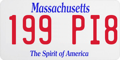 MA license plate 199PI8