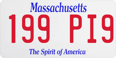 MA license plate 199PI9