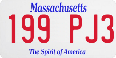 MA license plate 199PJ3