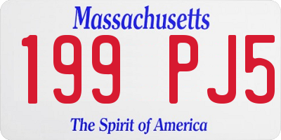 MA license plate 199PJ5