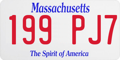 MA license plate 199PJ7
