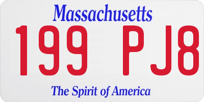 MA license plate 199PJ8