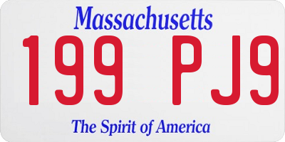 MA license plate 199PJ9