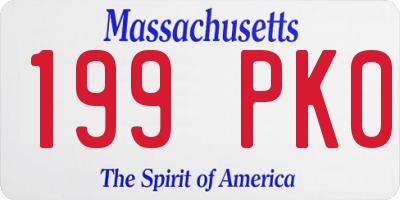 MA license plate 199PK0