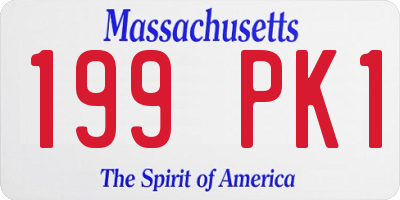 MA license plate 199PK1