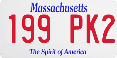 MA license plate 199PK2