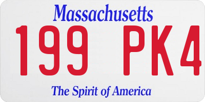 MA license plate 199PK4
