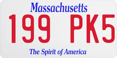 MA license plate 199PK5
