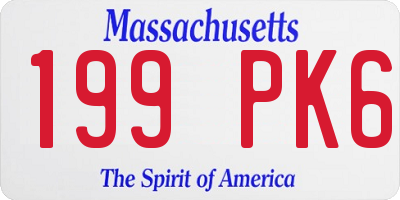 MA license plate 199PK6