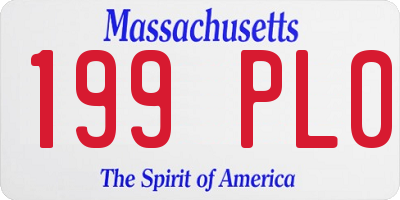 MA license plate 199PL0