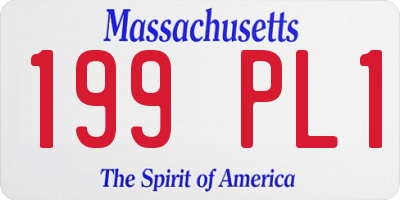 MA license plate 199PL1