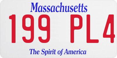 MA license plate 199PL4