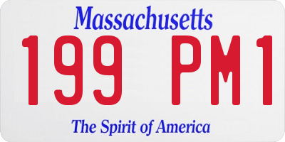 MA license plate 199PM1