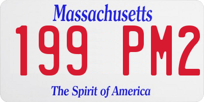 MA license plate 199PM2