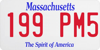 MA license plate 199PM5