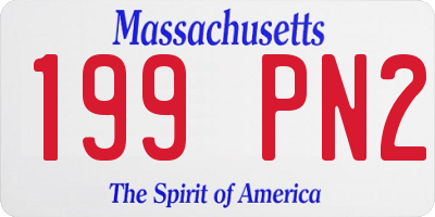 MA license plate 199PN2