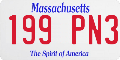 MA license plate 199PN3