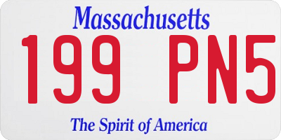 MA license plate 199PN5