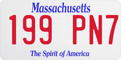 MA license plate 199PN7
