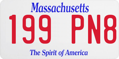 MA license plate 199PN8