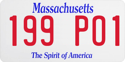 MA license plate 199PO1