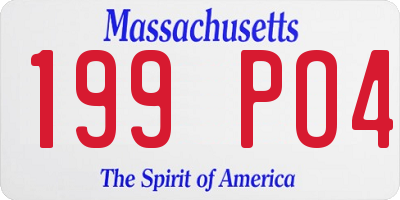 MA license plate 199PO4