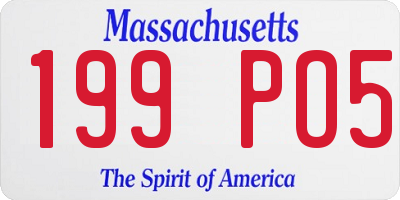 MA license plate 199PO5