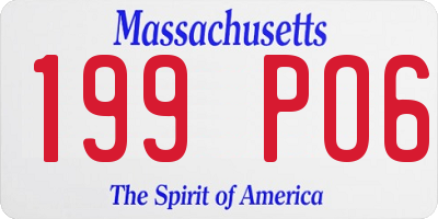 MA license plate 199PO6
