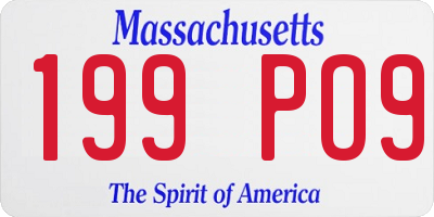 MA license plate 199PO9