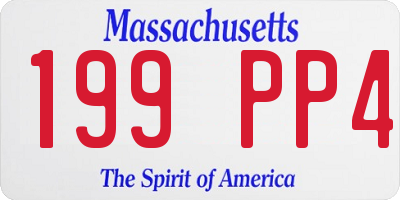 MA license plate 199PP4