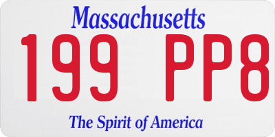 MA license plate 199PP8