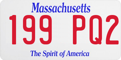 MA license plate 199PQ2