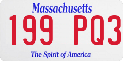 MA license plate 199PQ3