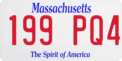 MA license plate 199PQ4