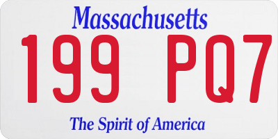 MA license plate 199PQ7