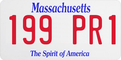MA license plate 199PR1