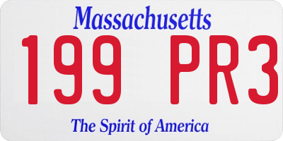 MA license plate 199PR3