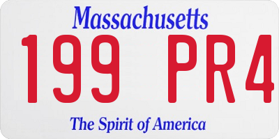 MA license plate 199PR4